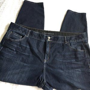 LANE BRYANT Dark Denim Tighter Tummy Tech Skinny Jeans Sz 28